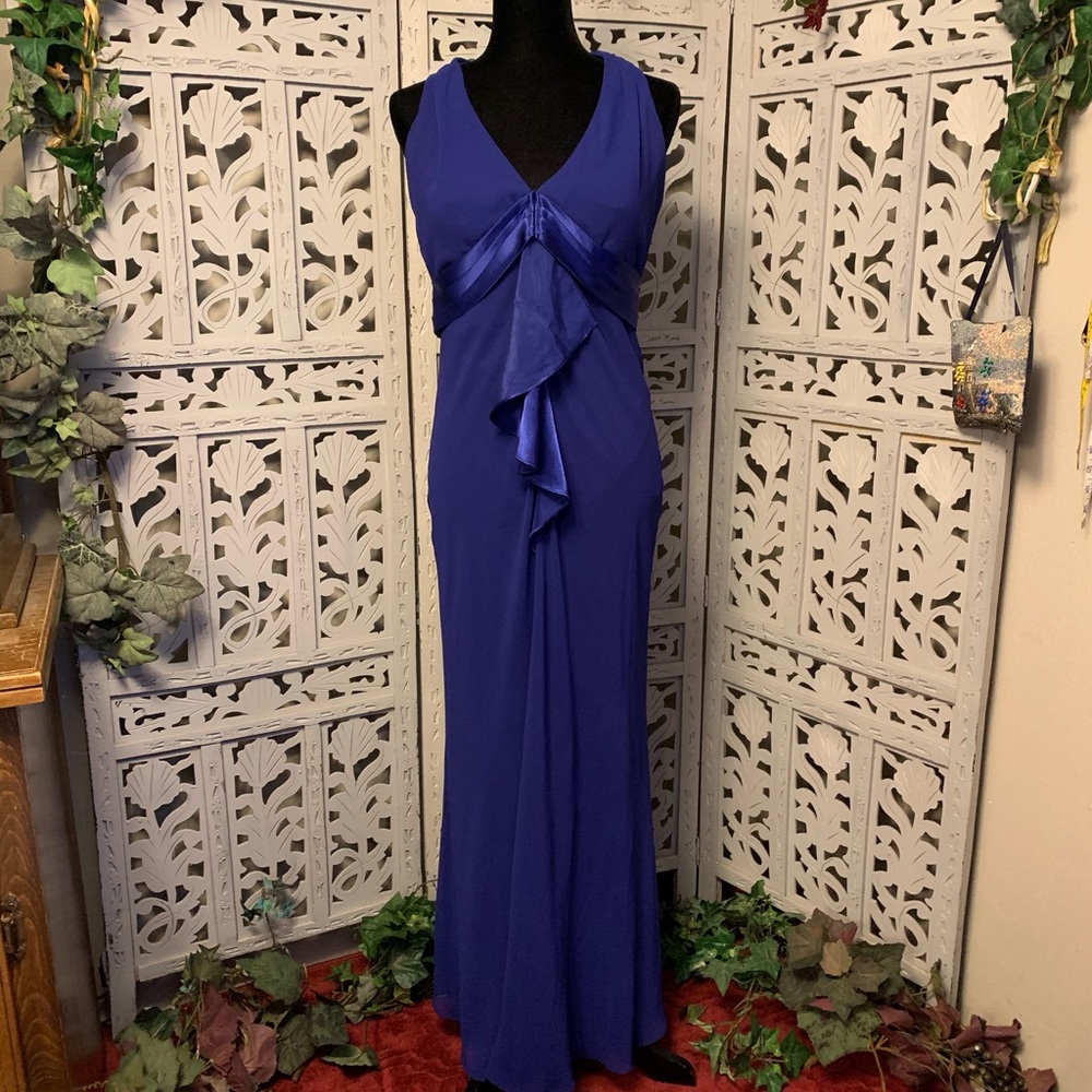 NAVY BLUE HALTER LONG DRESS